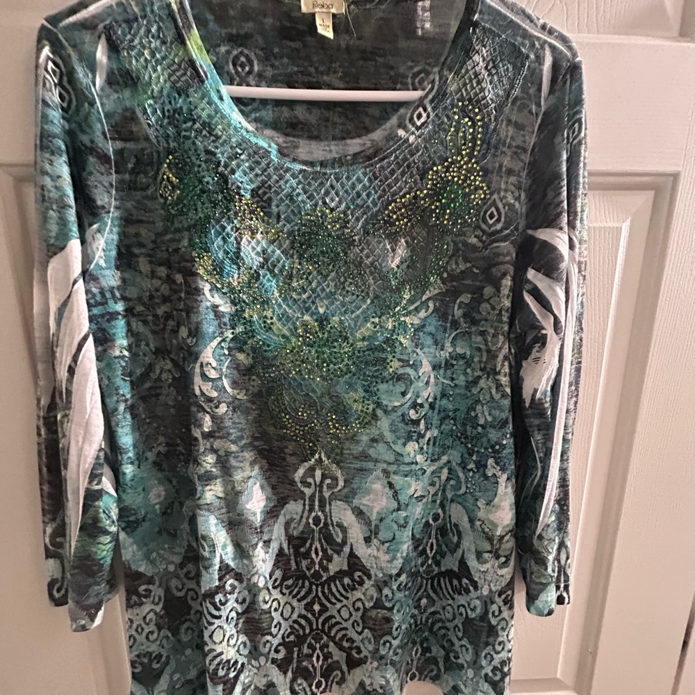 Reba Multicolored Rhinestone Top